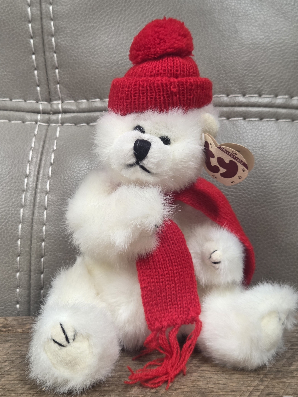 Vintage 1993 Ty Attic Treasures Peppermint Bear Jointed Plush Bin 1J